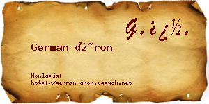 German Áron névjegykártya